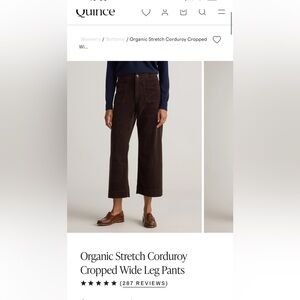 Quince corduroy stretch crop pants